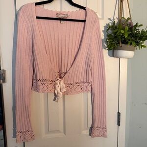 Aeropostale Light Pink Ribbed Knit Top